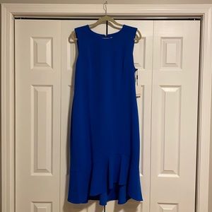 Light Royal Blue Calvin Klein Ruffle MIDI Dress